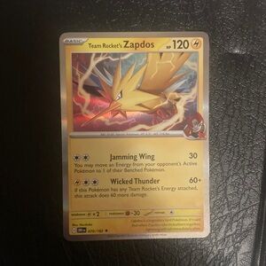 Pokemon Team Rocket's Zapdos Card - Holographic EX Destined Rivals Set Mint